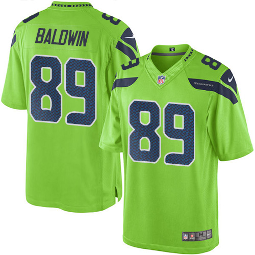 Men's Limited Doug Baldwin Nike Jersey Green - #89 Rush NFL Seattle Seahawks